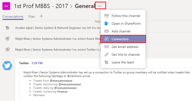 Office 365 Connectors For Microsoft Teams L SherWeb