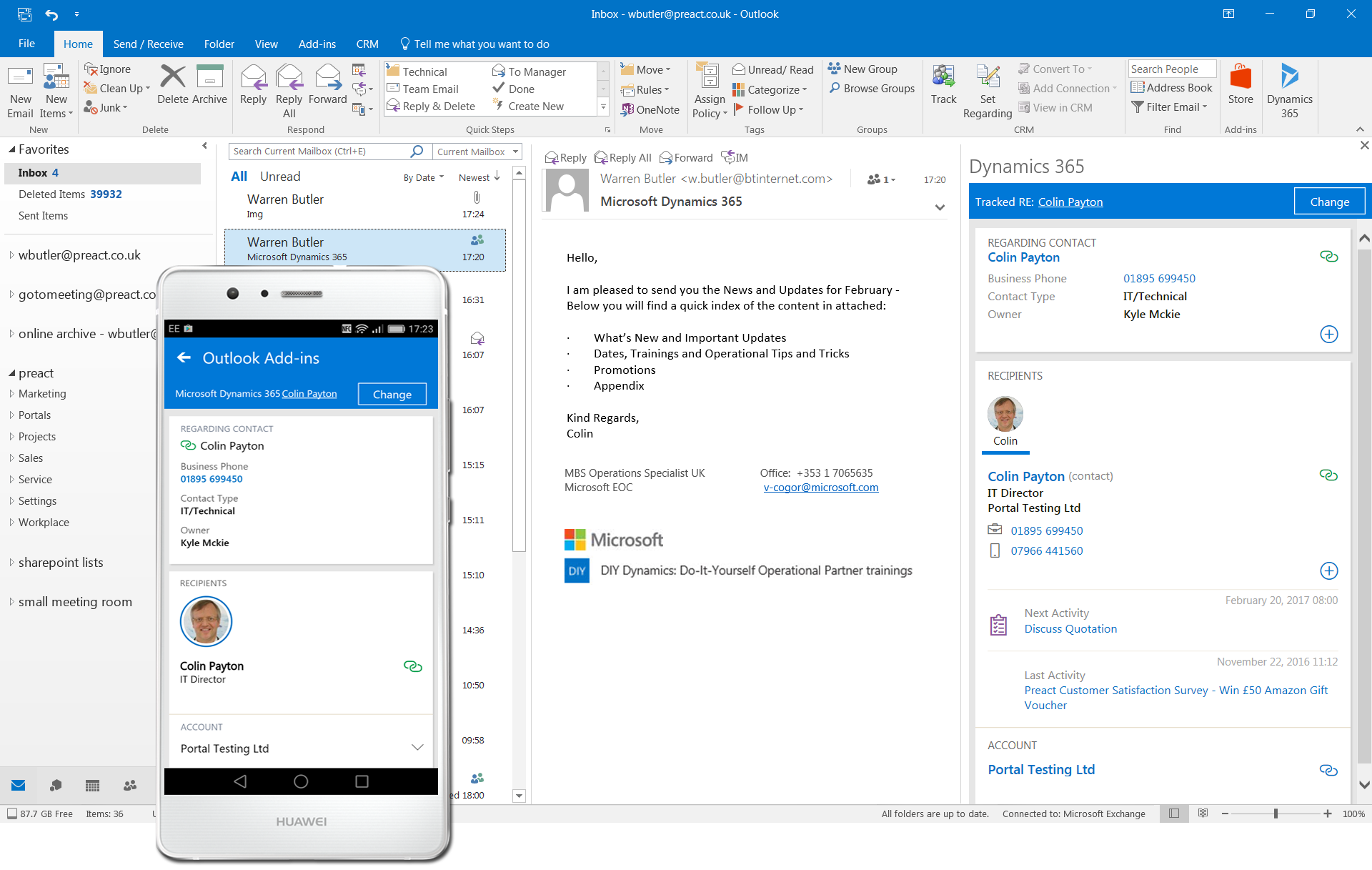 Integrate Microsoft Dynamics 365 with Microsoft Outlook